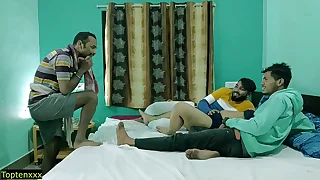 Three boyfriend fucking cheating Show one's age together! Hindi Foursome Sex