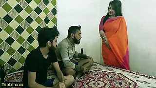 Indian hot xxx trio sex! Malkin aunty with the addition of two young boy hot sex! clear hindi audio